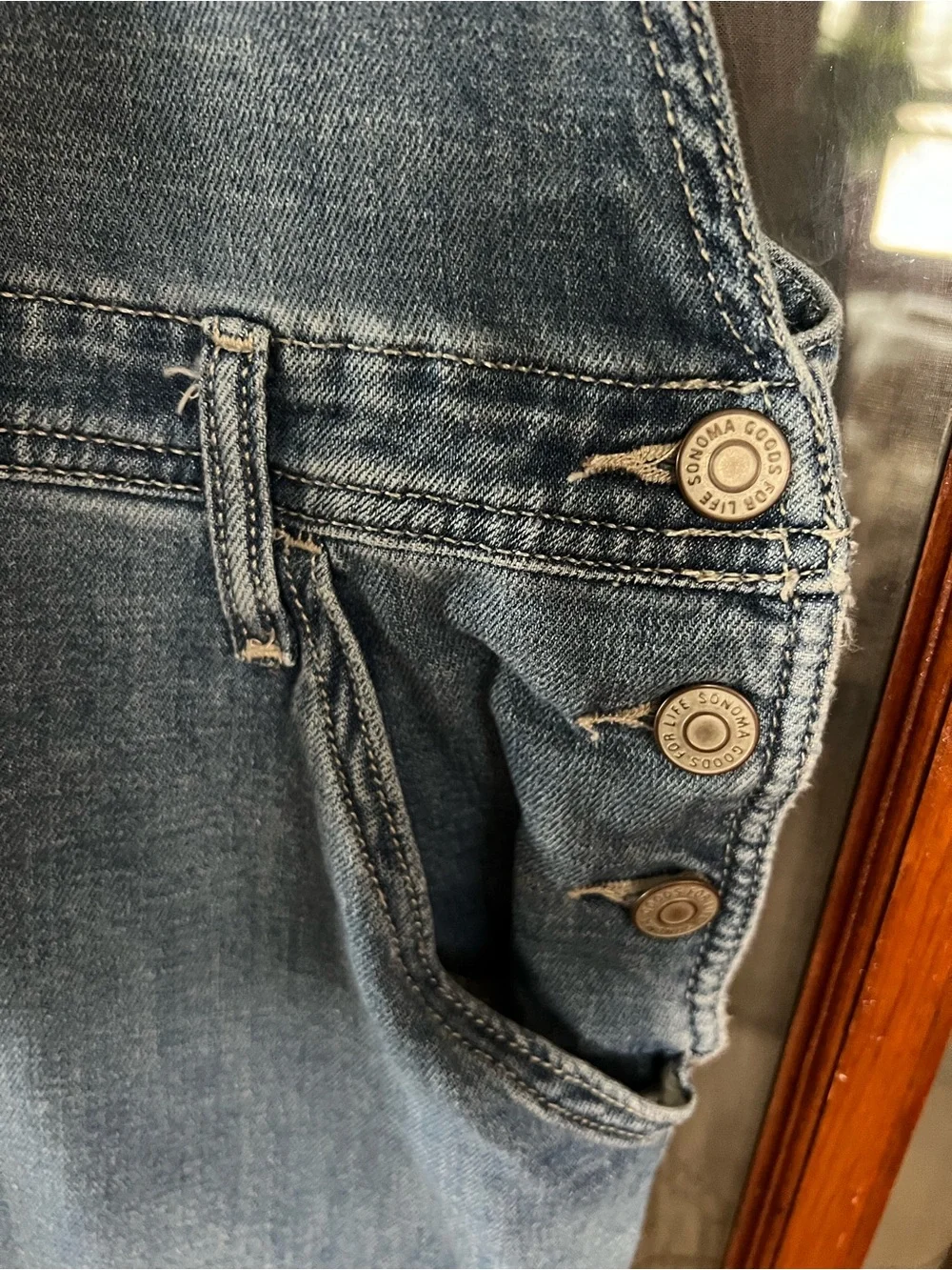 Sonoma Relaxed Denim Short Overalls - Blue